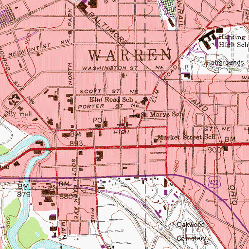 Topographic Map of Saint Demetrios Hellenic Orthodox Church, OH