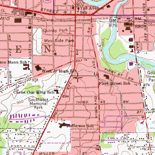 Topographic Map of Saint Johns Russian Orthodox Church (historical), OH