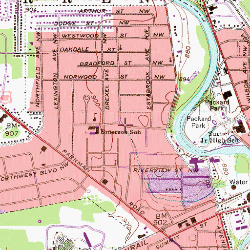Topographic Map of Saint Pius X Roman Catholic Church, OH