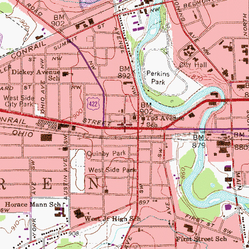 Topographic Map of Second Christian Church, OH