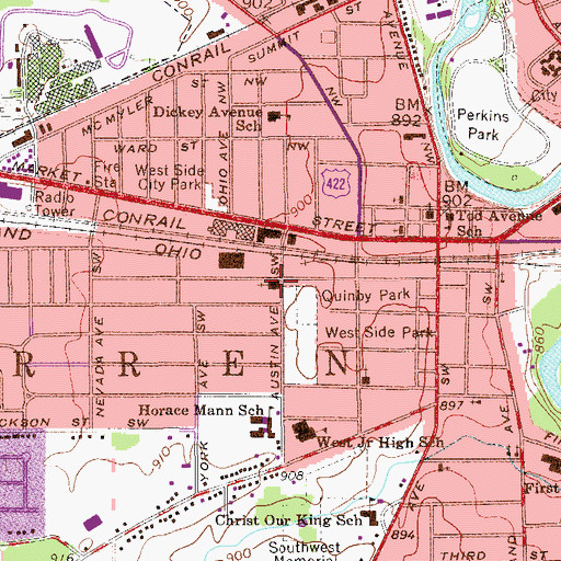 Topographic Map of Second Presbyterian Church, OH