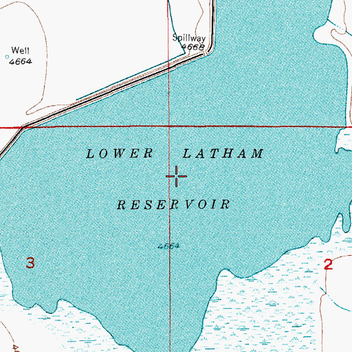 Topographic Map of Lower Latham Reservoir, CO