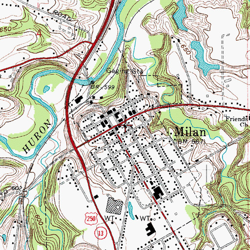 Topographic Map of Edison Memorial United Methodist Church, OH