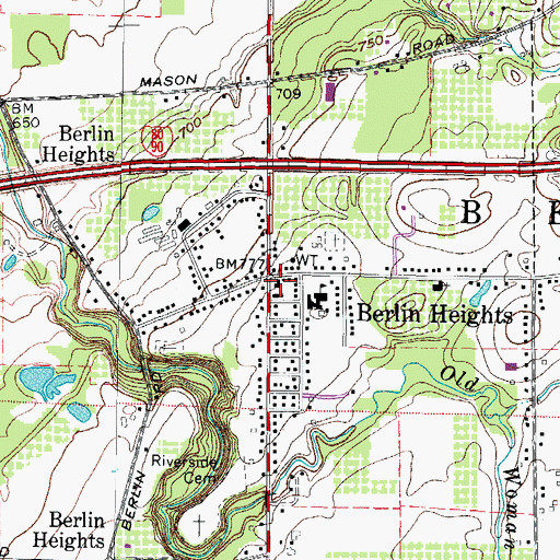 Topographic Map of First Congregational United Church of Christ, OH