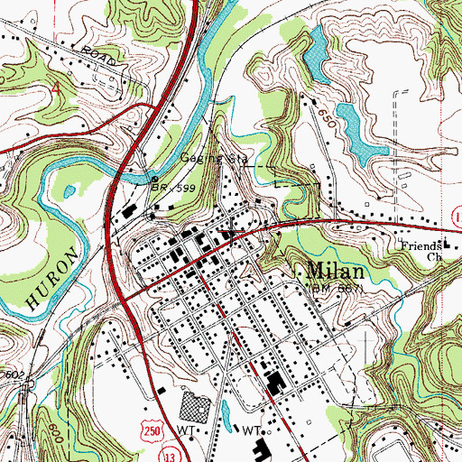 Topographic Map of First United Presbyterian Church, OH