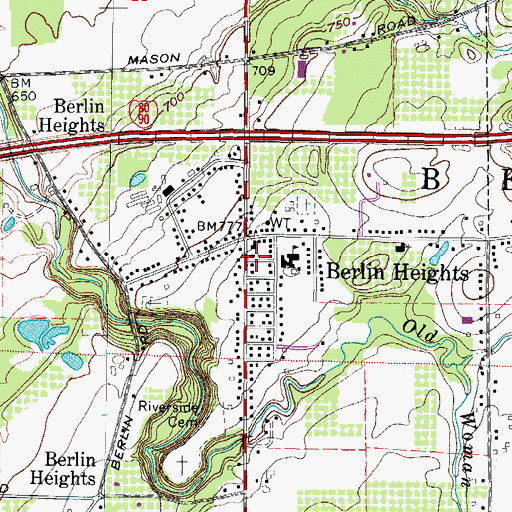 Topographic Map of Lakeview United Methodist Church, OH