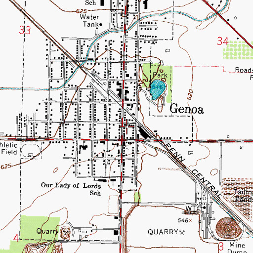 Topographic Map of Genoa Christian Church, OH
