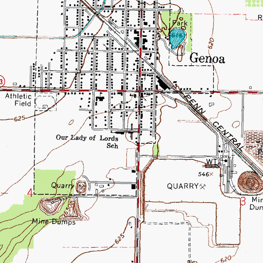 Topographic Map of Our Lady of Lourdes Catholic Church, OH