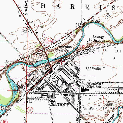 Topographic Map of Saint Johns United Church of Christ, OH