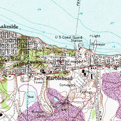 Topographic Map of Saint Josephs Catholic Church, OH