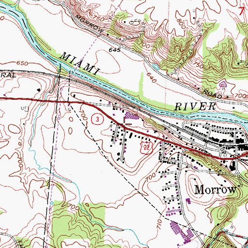 Topographic Map of Salem Township Public Library, OH