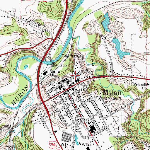 Topographic Map of Milan Historical Museum, OH