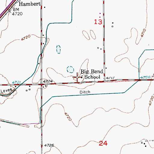 Topographic Map of Big Bend School, CO