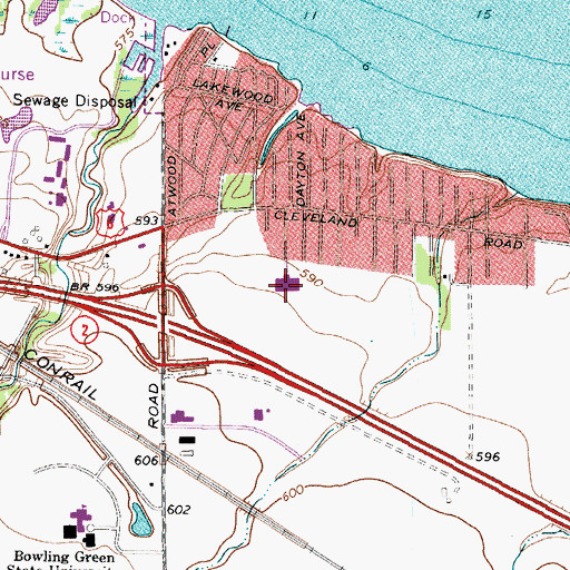 Topographic Map of The Chapel in Huron, OH
