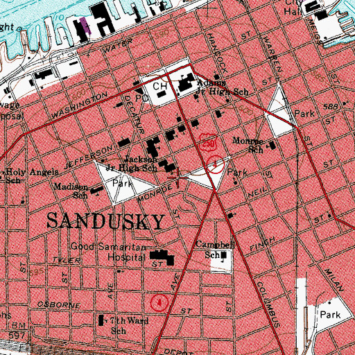 Topographic Map of Evangel Assembly Church (historical), OH