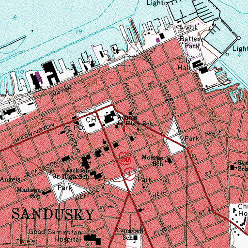 Topographic Map of Follett House Museum, OH