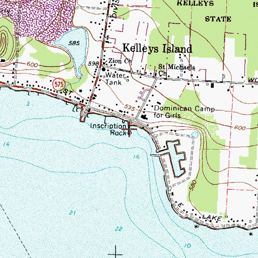 Topographic Map of Kosters Dock, OH