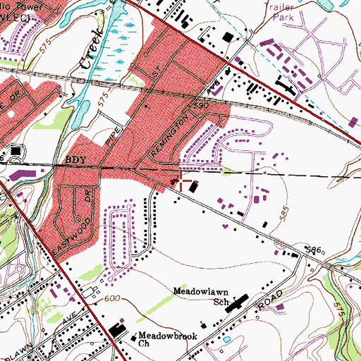 Topographic Map of Oheb Shalom Temple, OH