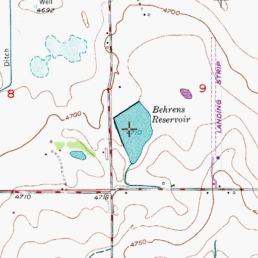 Topographic Map of Behrens Reservoir, CO