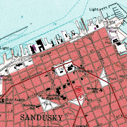 Topographic Map of Washington Park, OH