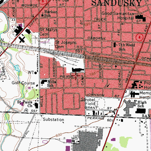 Topographic Map of Williams Temple, OH
