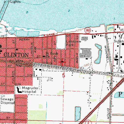 Topographic Map of First Baptist Church, OH