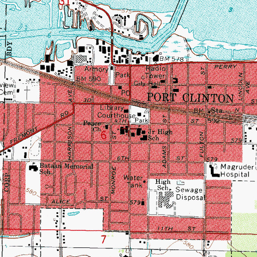 Topographic Map of Immaculate Conception Church, OH