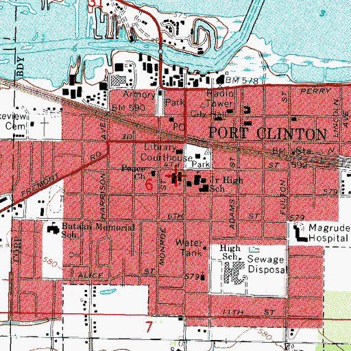 Topographic Map of Immaculate Conception School, OH