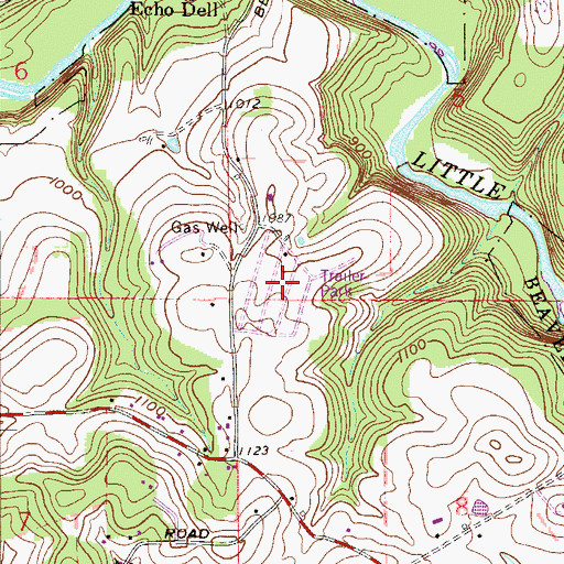 Topographic Map of Echo Dell Mobile Home Park, OH