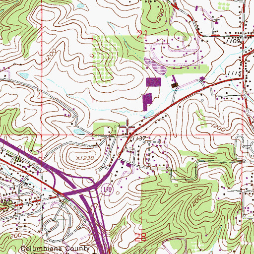 Topographic Map of Mount Acres Trailer Park, OH