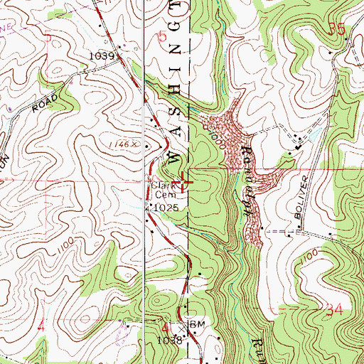Topographic Map of Clark Family Cemetery, OH