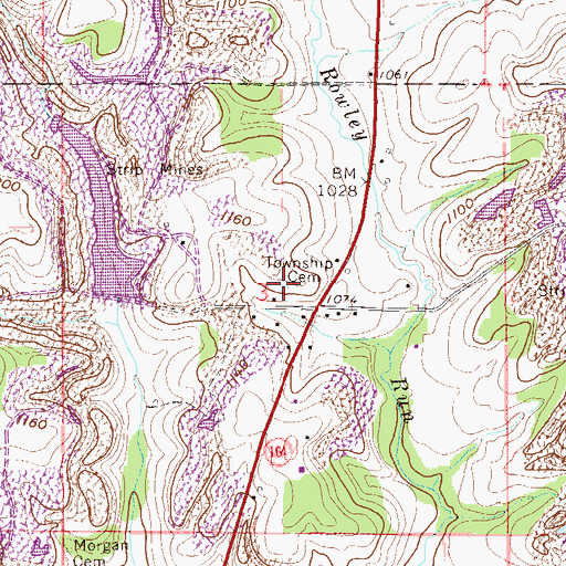 Topographic Map of Wayne Township Methodist Episcopal Cemetery, OH