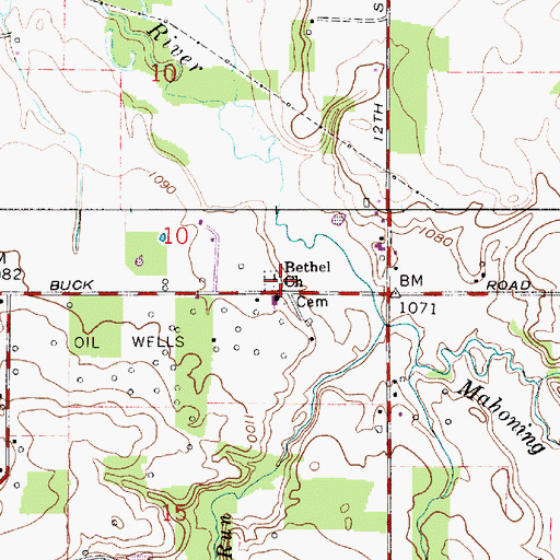 Topographic Map of Bethel Cemetery, OH