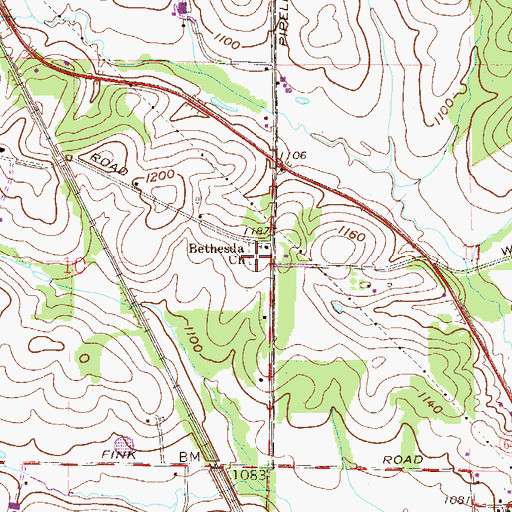 Topographic Map of Bethesda Cemetery, OH