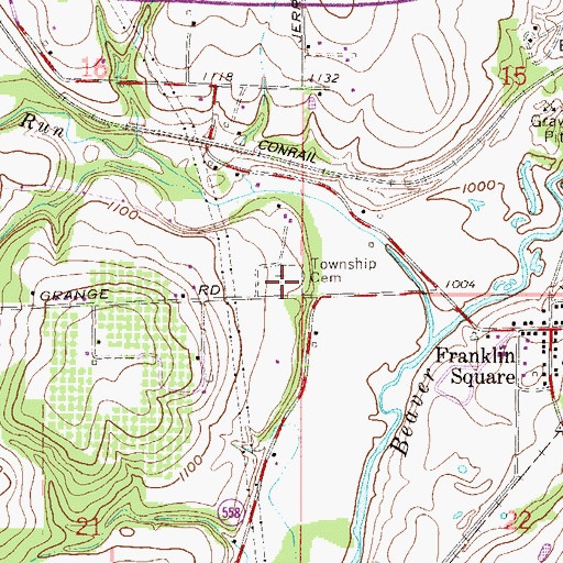 Topographic Map of Salem Township Cemetery, OH