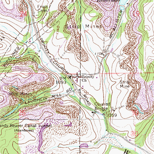 Topographic Map of Trinity Cemetery, OH