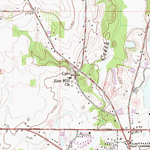 Topographic Map of Zion Hill Cemetery, OH