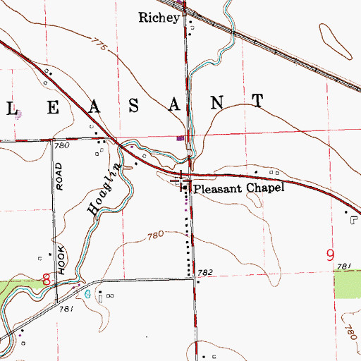 Topographic Map of Dix Cemetery, OH