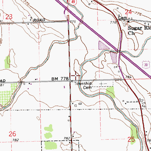 Topographic Map of Edgewood Park, OH