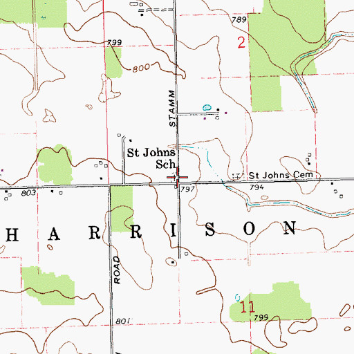 Topographic Map of Redeemer Lutheran Cemetery, OH