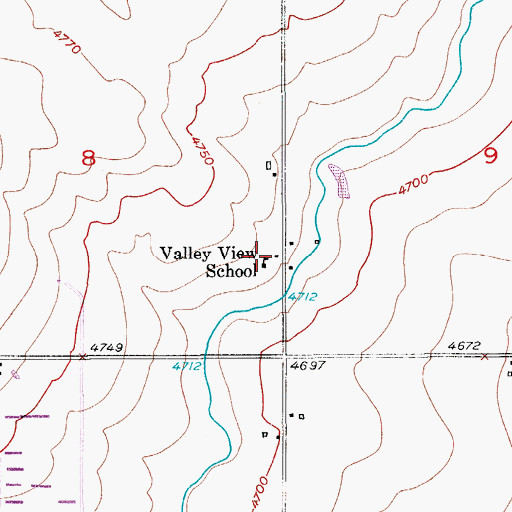 Topographic Map of Valley View School, CO
