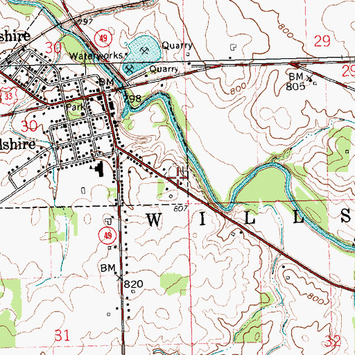 Topographic Map of Willshire Cemetery, OH