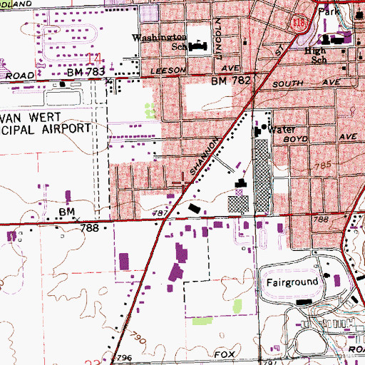 Topographic Map of Faith Baptist Church, OH