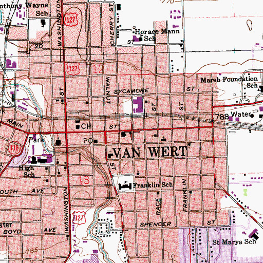Topographic Map of Liberty Baptist Church, OH