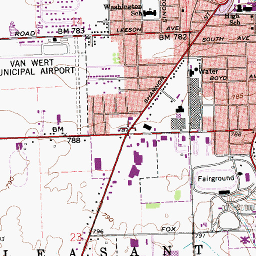 Topographic Map of Van Wert Apostolic Church, OH