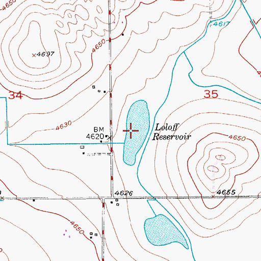Topographic Map of Loloff Reservoir, CO