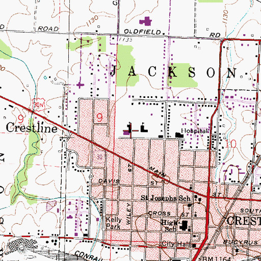 Topographic Map of Calvary United Church of Christ, OH