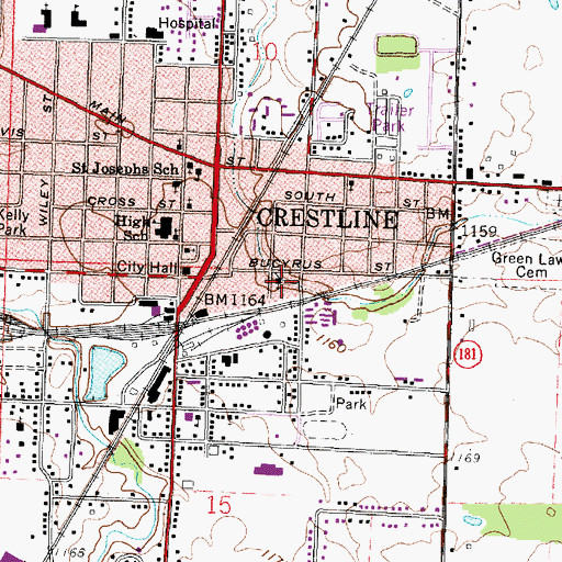 Topographic Map of Church of God of Prophecy, OH
