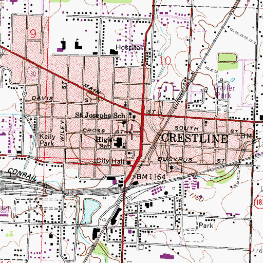 Topographic Map of First English Evangelical Church, OH