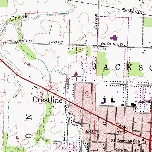 Topographic Map of Grace Baptist Church, OH